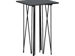 Stone Bijzettafel 40X40 Cm Glas Zwart Marmor Decor.