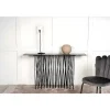 Stone Sidetable 37X130 Cm Glas Zwart Marmor Decor.