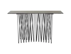 Stone Sidetable 37X130 Cm Glas Zwart Marmor Decor.