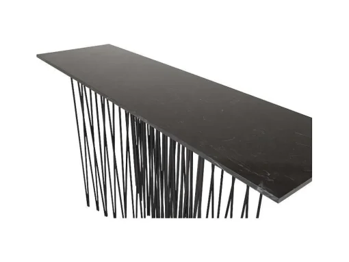 Stone Sidetable 37X130 Cm Glas Zwart Marmor Decor.