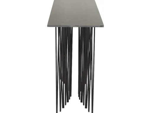 Stone Sidetable 37X130 Cm Glas Zwart Marmor Decor.