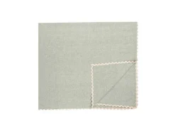 Tafelkleed + 4 Katoenen Servetten - Beige Rand - Groen - 140 X 240 Cm - Loania