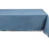 Tafellaken Met Franje Van Katoen - 140 X 240 Cm - Marineblauw - Pola