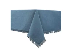 Tafellaken Met Franje Van Katoen - 140 X 240 Cm - Marineblauw - Pola