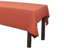 Tafellaken Van Katoen En Linnen Met Zwarte Rand - 170 X 250 Cm - Terracotta - Borina