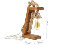 Tafellamp Van Grenen Karatas - Handgemaakt - H35 Cm