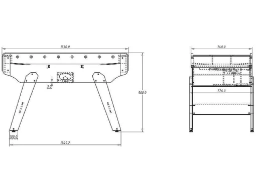 Tafelvoetbal Paulo Van Mdf - L153 X B77,6 X H96 Cm - Eiken