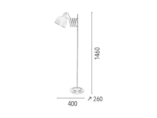 Talaro Vloerlamp, Wit, 40X26X146 Cm, Epikasa