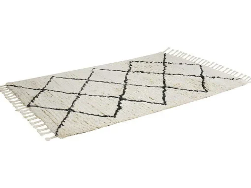 Tapijt Berberstijl Marcus - 100% Wol - 120 X 170 Cm - Beige En Zwart