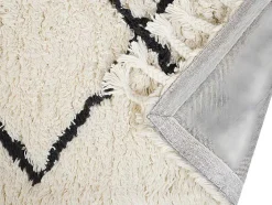 Tapijt Berberstijl Marcus - 100% Wol - 120 X 170 Cm - Beige En Zwart