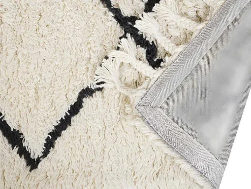 Tapijt Berberstijl Marcus - 100% Wol - 120 X 170 Cm - Beige En Zwart
