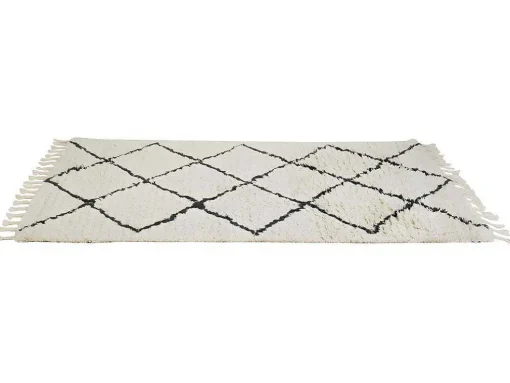 Tapijt Berberstijl Marcus - 100% Wol - 120 X 170 Cm - Beige En Zwart