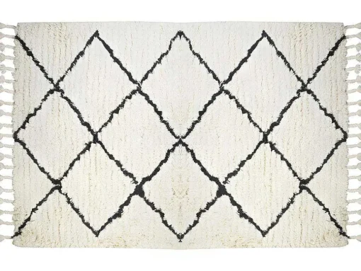 Tapijt Berberstijl Marcus - 100% Wol - 120 X 170 Cm - Beige En Zwart