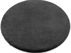Tapijt Bunny Rond Anthracytkleuring Imitatie Konijnenvacht Cercle 140 Cm