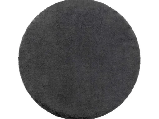 Tapijt Bunny Rond Anthracytkleuring Imitatie Konijnenvacht Cercle 140 Cm