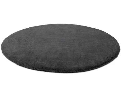Tapijt Bunny Rond Anthracytkleuring Imitatie Konijnenvacht Cercle 140 Cm