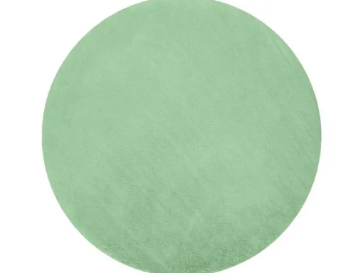 Tapijt Bunny Rond Groen Imitatie Konijnenvacht Cercle 80 Cm