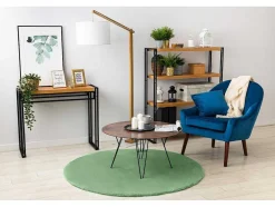Tapijt Bunny Rond Groen Imitatie Konijnenvacht Cercle 80 Cm