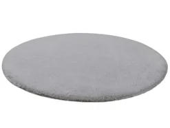Tapijt Bunny Rond Zilver Imitatie Konijnenvacht Cercle 160 Cm