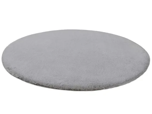 Tapijt Bunny Rond Zilver Imitatie Konijnenvacht Cercle 160 Cm
