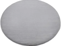 Tapijt Bunny Rond Zilver Imitatie Konijnenvacht Cercle 160 Cm