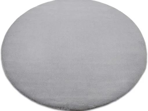 Tapijt Bunny Rond Zilver Imitatie Konijnenvacht Cercle 160 Cm