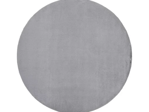 Tapijt Bunny Rond Zilver Imitatie Konijnenvacht Cercle 160 Cm