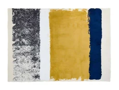 Tapijt Camden - Polyester - 120 X 170 Cm - Mosterdkleur, Marineblauw, Grijs