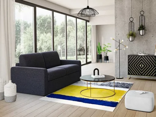 Tapijt Camden - Polyester - 160 X 230 Cm - Mosterdkleur, Marineblauw, Grijs