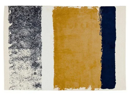 Tapijt Camden - Polyester - 160 X 230 Cm - Mosterdkleur, Marineblauw, Grijs