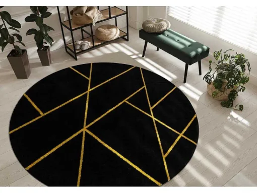 Tapijt Emerald Exclusief 1012 Cirkel - Glamour, Stijlvol Marmer, Geome Cercle 120 Cm