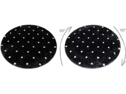 Tapijt Fluffy 2370 Cirkel, Shaggy Stippen Antraciet / Wit Cercle 160 Cm