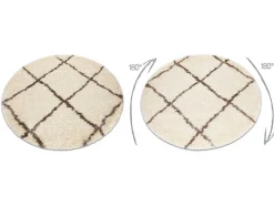 Tapijt Fluffy 2373 Cirkel Shaggy Latwerk Room / Beige Cercle 160 Cm