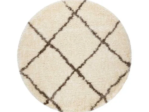 Tapijt Fluffy 2373 Cirkel Shaggy Latwerk Room / Beige Cercle 160 Cm
