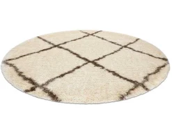 Tapijt Fluffy 2373 Cirkel Shaggy Latwerk Room / Beige Cercle 160 Cm