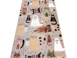Tapijt Fun Kittens Voor Kinderen, Katten Beige 200X290 Cm