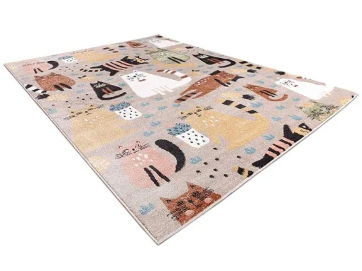 Tapijt Fun Kittens Voor Kinderen, Katten Beige 200X290 Cm