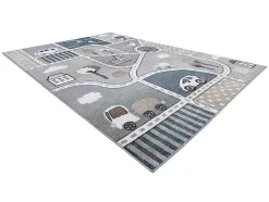 Tapijt Fun Strade Voor Kinderen, Straat, Stad Van Grijs 160X220 Cm