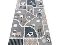 Tapijt Fun Strade Voor Kinderen, Straat, Stad Van Grijs 160X220 Cm