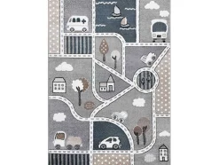 Tapijt Fun Strade Voor Kinderen, Straat, Stad Van Grijs 160X220 Cm