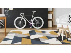 Tapijt Geometrisch Scandinavische Stijl Geomie - Polypropyleen - 160 X 230 Cm - Geel, Grijs En Blauw