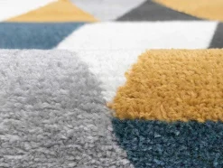Tapijt Geometrisch Scandinavische Stijl Geomie - Polypropyleen - 160 X 230 Cm - Geel, Grijs En Blauw