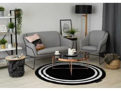 Tapijt Hampton Kader Rond Zwart Cercle 140 Cm