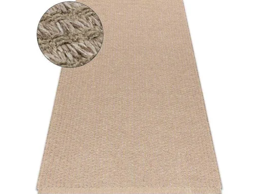 Tapijt Jute 3650 Beige Een Kleur - Jute, Platgeweven, Franjes 140X190 Cm