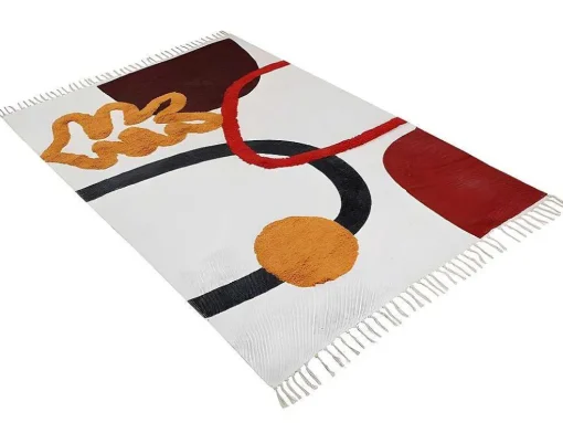 Tapijt Met Relief - Bedrukt Katoen - 120 X 170 Cm - Multikleuren - Palmas