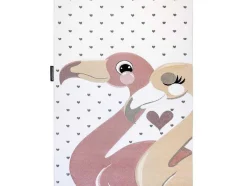 Tapijt Petit Flamingos Flamingo'S Hartjes Creme 80X150 Cm