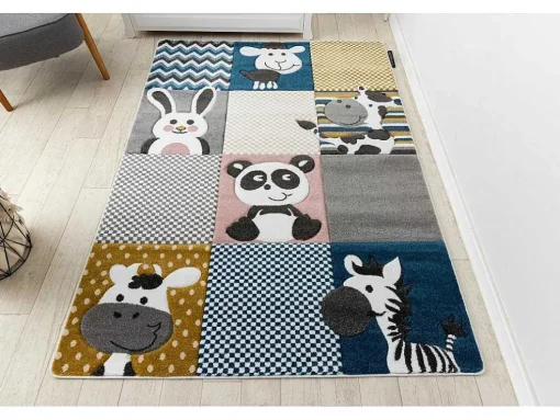 Tapijt Petit Zoo Dieren , Dierentuincreme / Grijskleuring 240X330 Cm