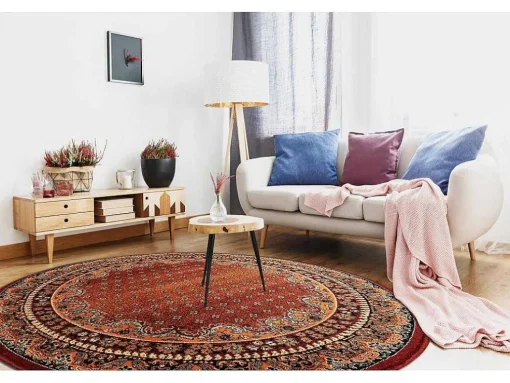 Tapijt Polonia Rond Baron Bordeaux Cercle 200 Cm