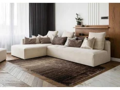 Tapijt Shaggy Flim 007-B3 Modern, Strips - Structureel, Bruin 80X150 Cm