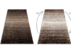 Tapijt Shaggy Flim 007-B3 Modern, Strips - Structureel, Bruin 80X150 Cm